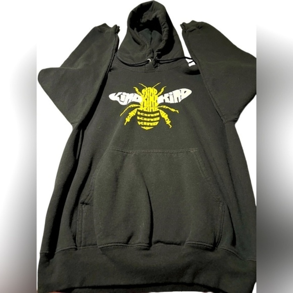 LA Pop Art “Bee Kind” Black Pullover Hoodie Size S